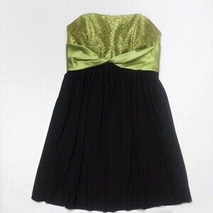 JESSICA McCLINTOCK GUNNE SAX Strapless A-Line Bubble Hem Dress Sz 11 Sequins NWT
